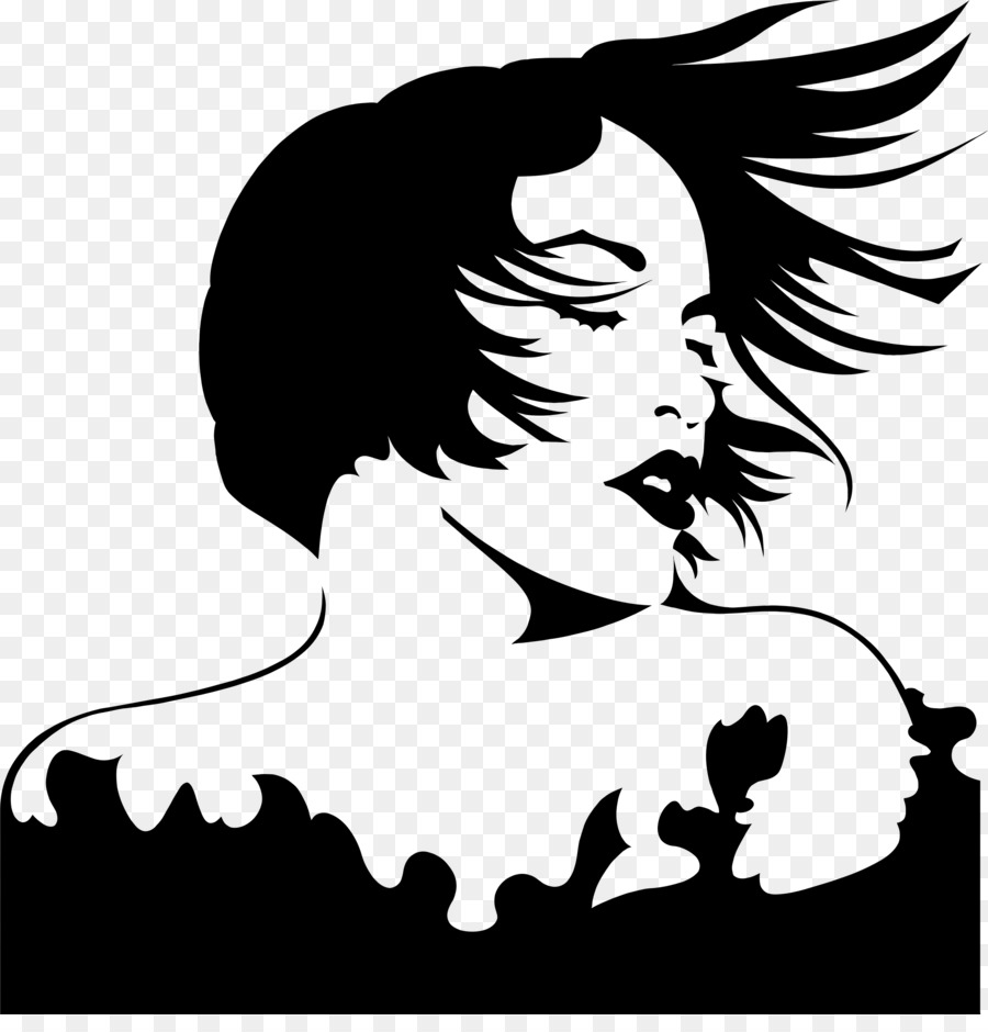 Silhouette Woman Clip art - women hair png download - 2270*2330 - Free