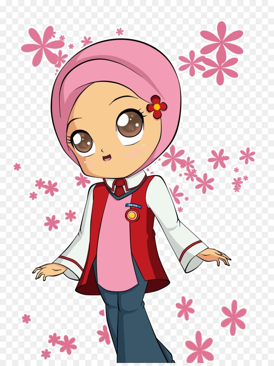 Woman Drawing Cartoon Child Muslim Kids Png Download 9001190