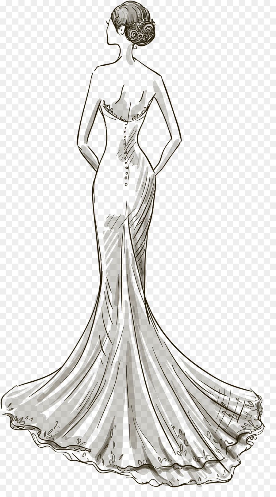 Wedding dress Drawing - dress png download - 1041*1854 - Free