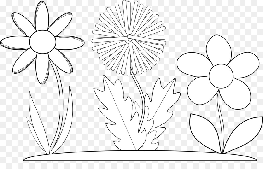 Bunga Potong Batang Tanaman Mewarnai Buku Desain Bunga Misty Padang Rumput Bunga Clipart Set