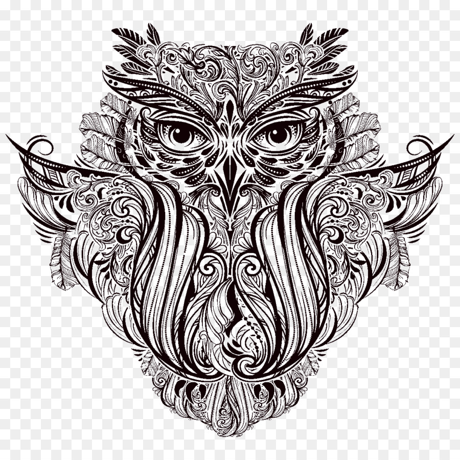 Owl Menggambar Ornamen Ilustrasi Burung Hantu Unduh Burung Hantu