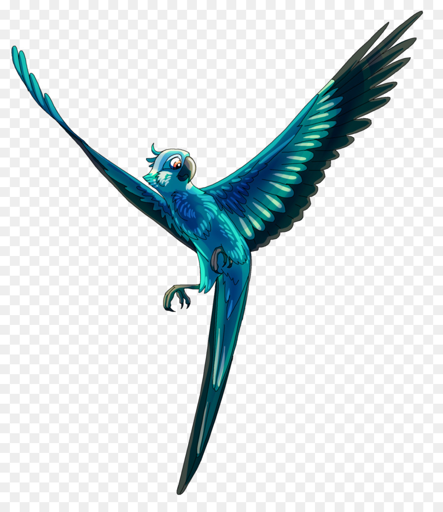 Spix Ini Macaw Parrot Blu Permata Burung Beo Ilustrasi Unduh