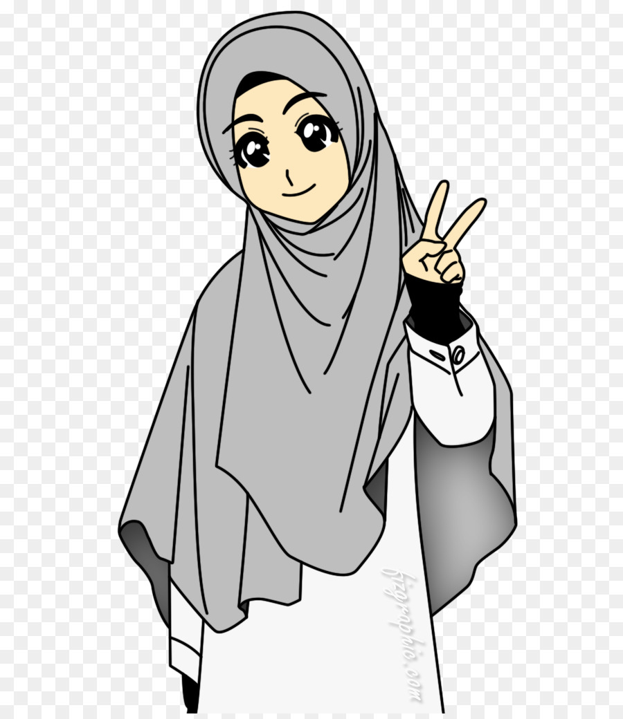 Jilbab Muslim Islam Gambar Kartun Islam Unduh Emosi Seni