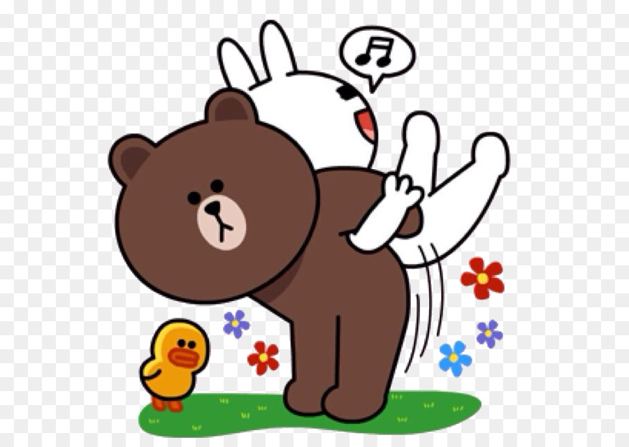 Brown bear Line Friends Sticker - line 636 640 transprent 