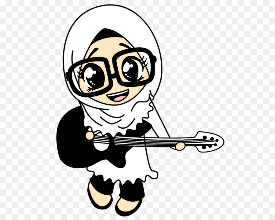 Kartun muslimah kacamata  gambar  kartun OneLetter CO