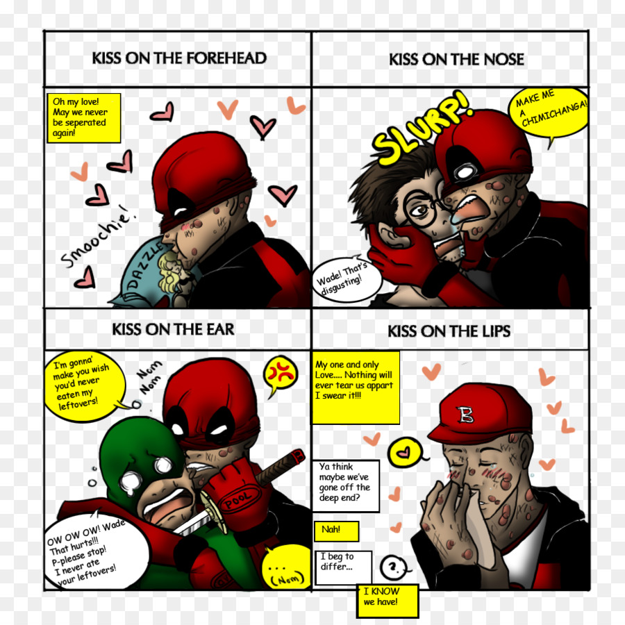Deadpool Spider Man Comics Character Kiss Deadpool Png Download