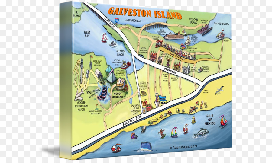 Galveston Travel Art Map Travel Png Download 650 536 Free
