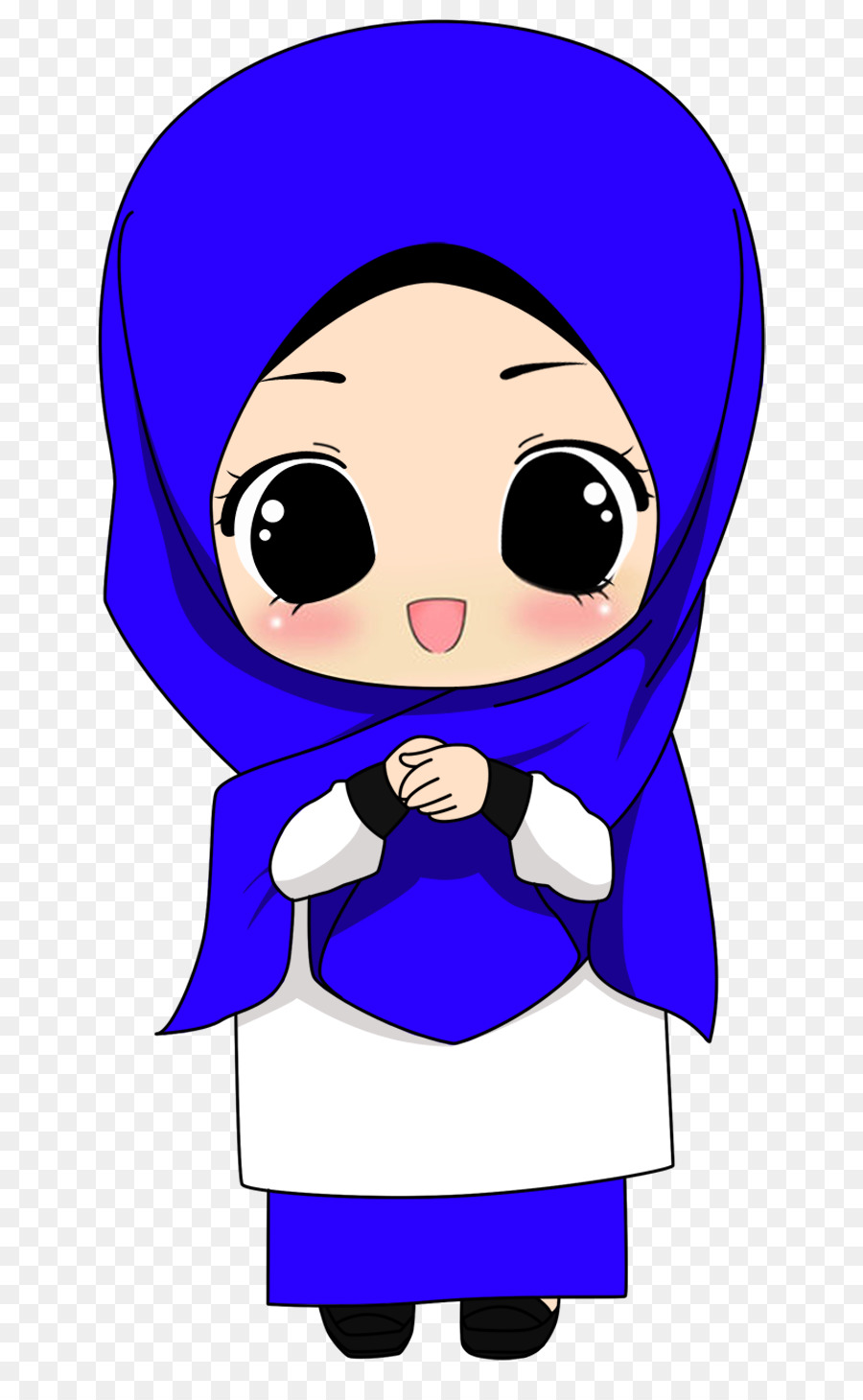 Jilbab Islam Muslim Kartun Qur Unduh Wajah Ungu Muslimah Biru