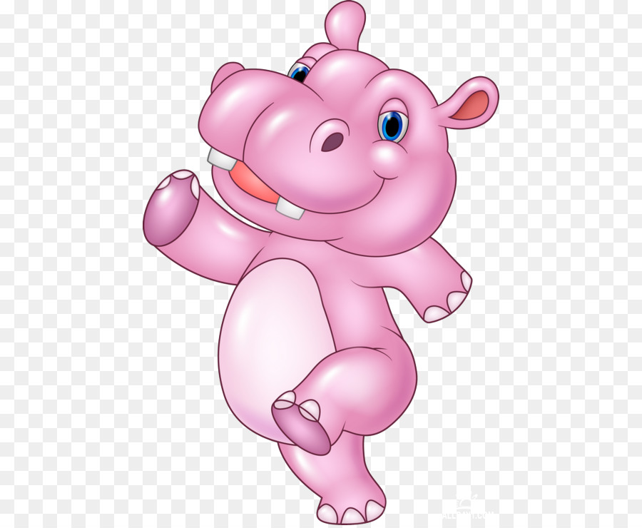 Hippopotamus Cartoon Drawing Comics - baby hippo png download - 500*736