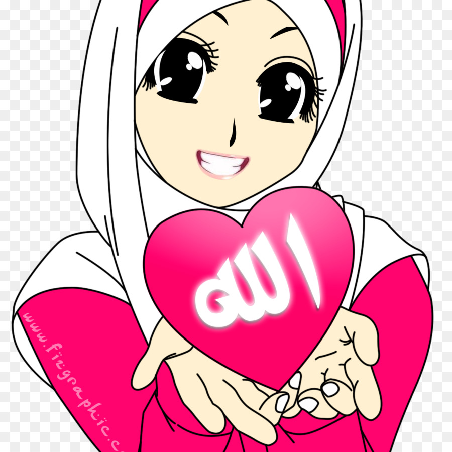 Muslim Islam Kartun Hijab Gambar Islam Unduh Wajah Wanita Pink