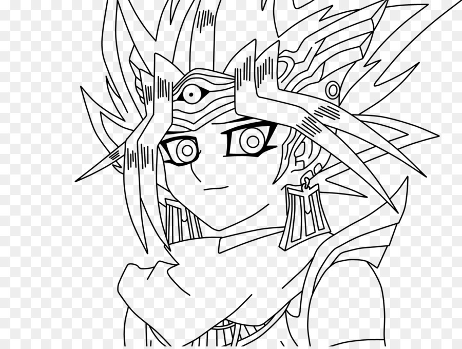 Yugi Mutou Yami Yugi Yu Gi Oh Line Art Yugioh Yami Yugi Png Download Free