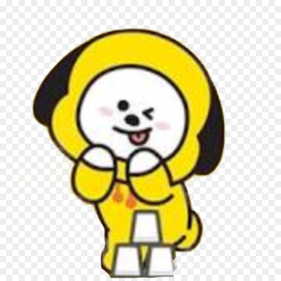 BTS Stiker Wajah Sendiri Kertas K Pop Bt21 Stiker Unduh Kuning