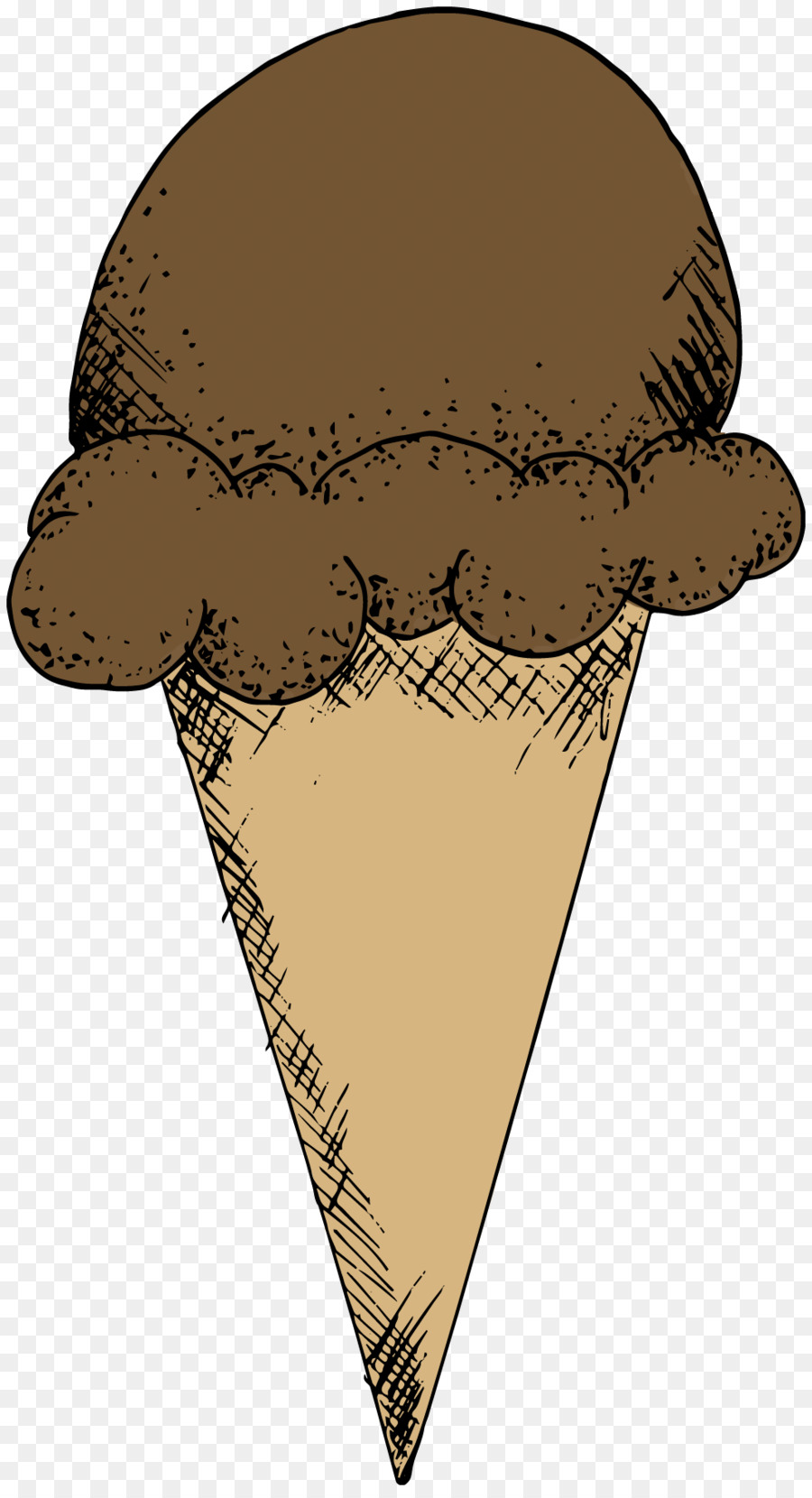 Kerucut Es Krim Animasi Kartun Doodle Sikat Png Unduh 9801800