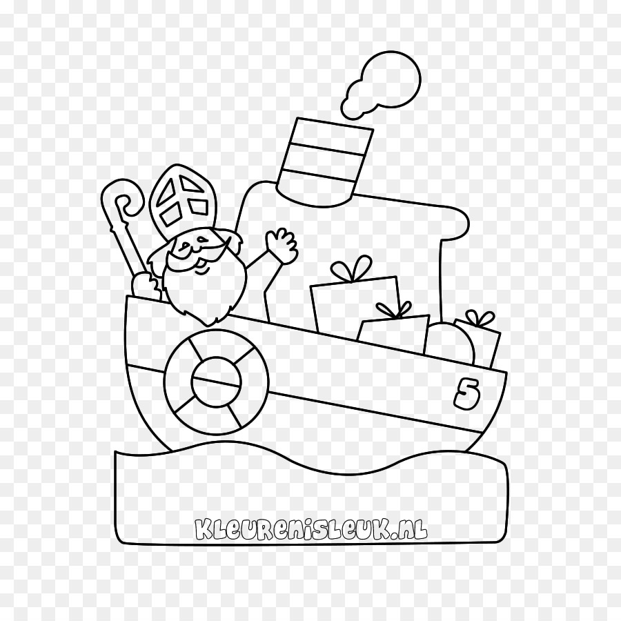 Pakjesboot 12 Kleurplaat Sinterklaas Drawing Steamboat Indiaan Png