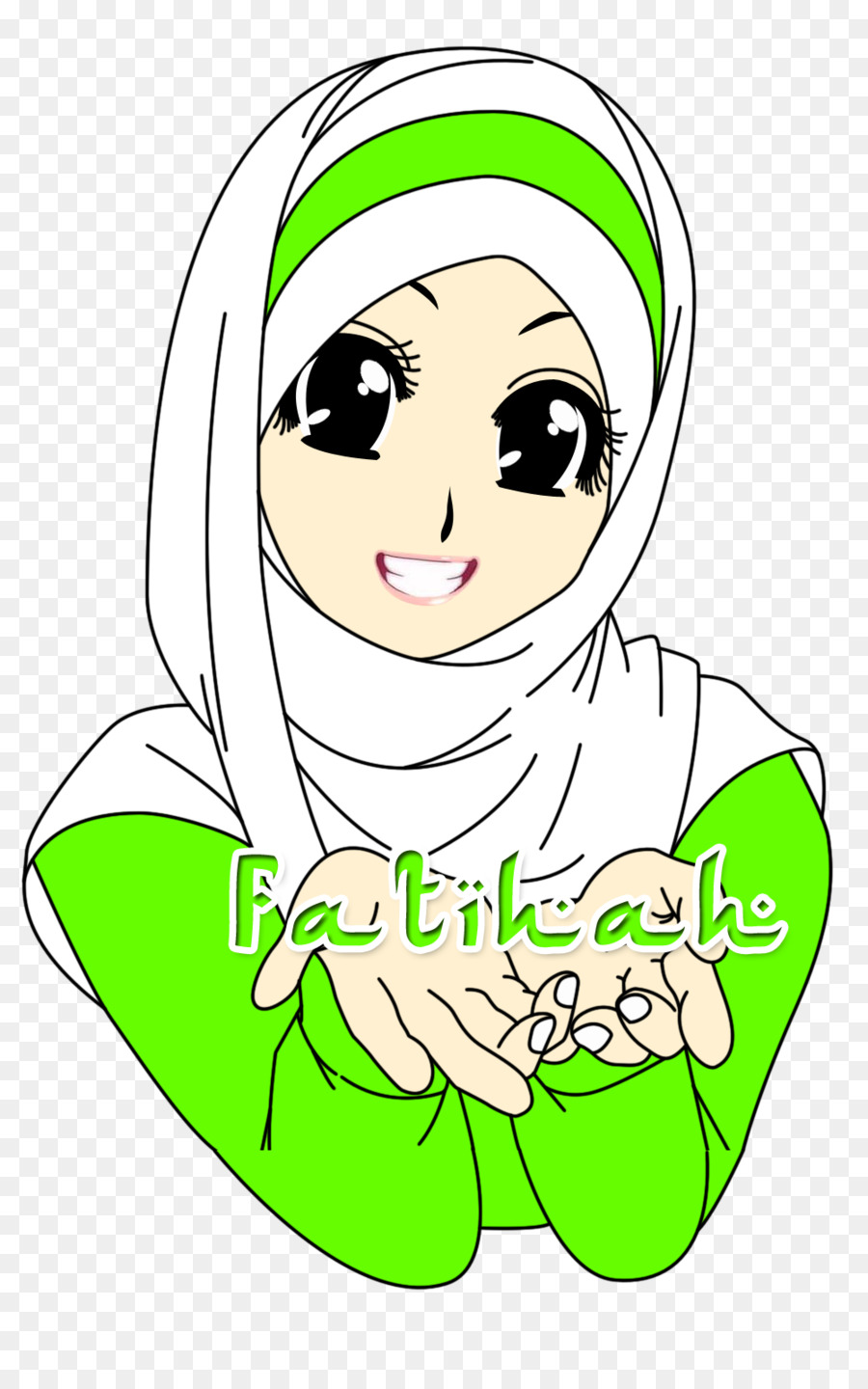 Jilbab Muslim Islam Gambar Kartun Islam Unduh Hijau Wajah