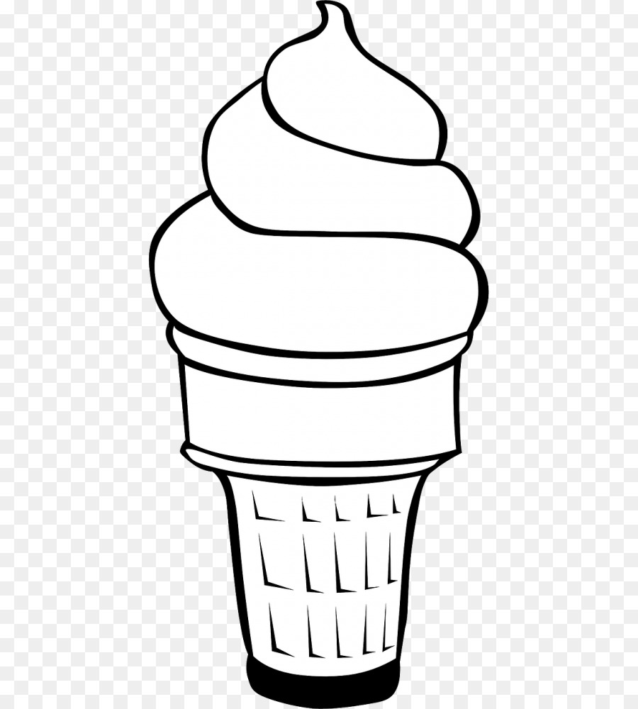 Ice Cream Cones Sundae Colouring Pages Waffle Ice Cream Png