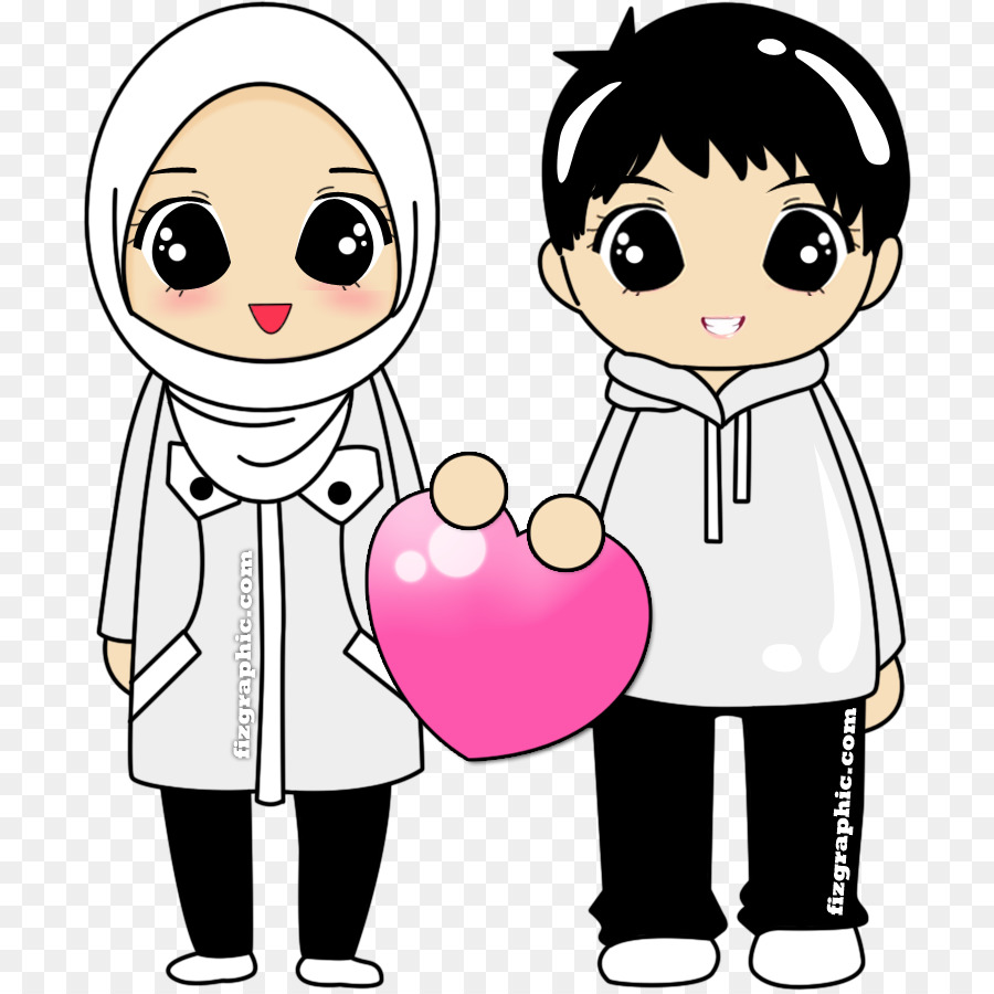23+ Gambar Anime Hijab Couple Terpisah