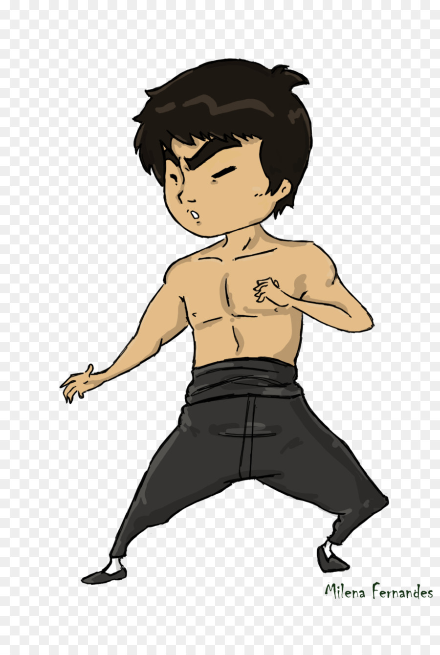 Ilustrasi Kartun Animasi Anak Perilaku Manusia Kartun Bruce Lee