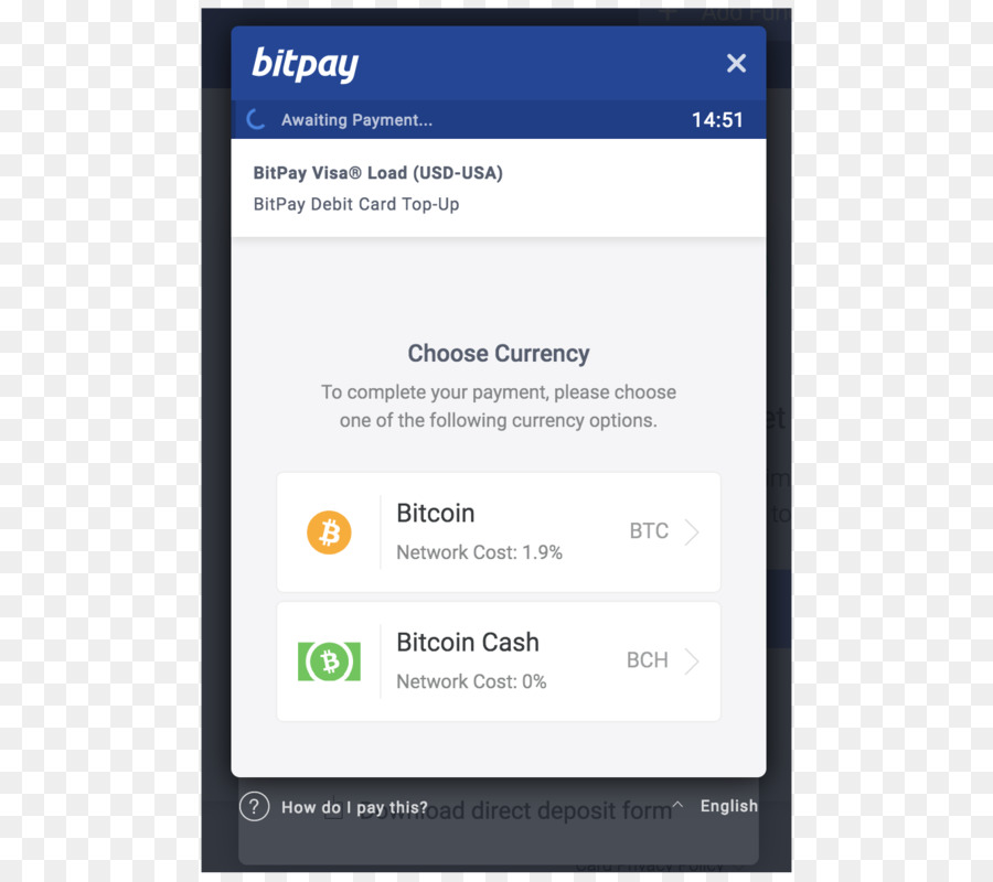 Bitcoin Cash Debit Card Bitpay Payment Payment Method Png Download - 