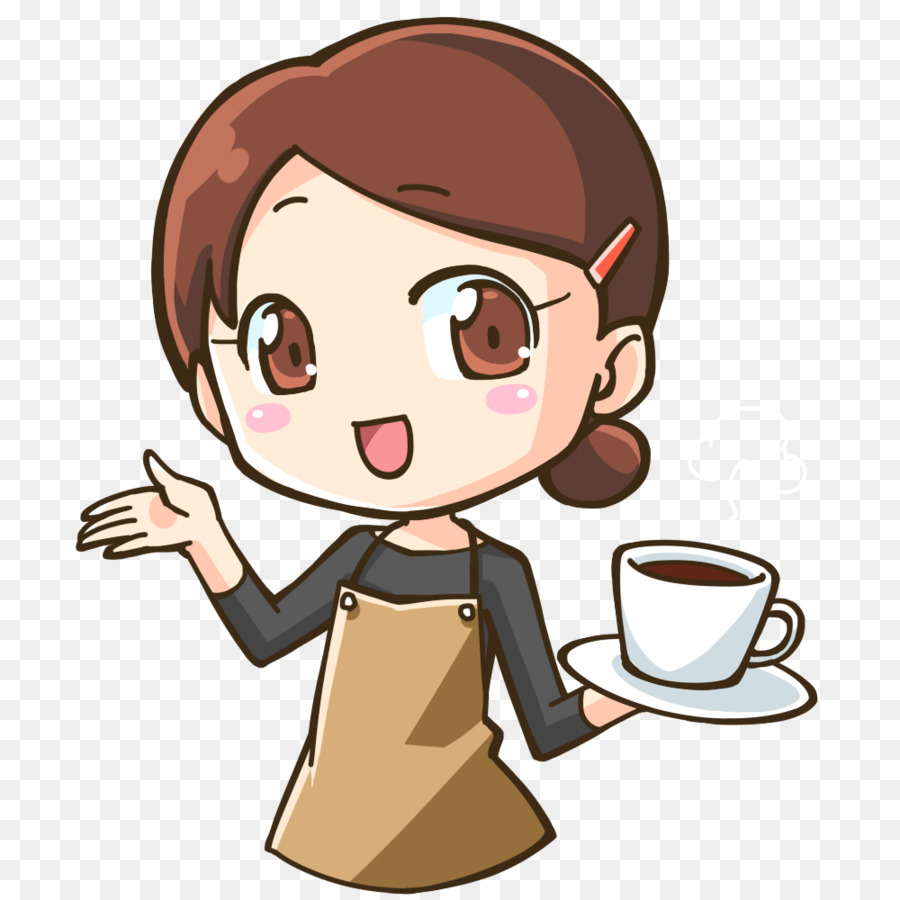 Ilustrasi Wanita Jepang Kopi Clip Art Bahagia Unduh Wajah