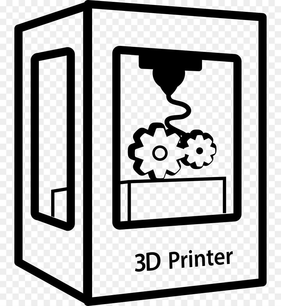 3D Printing Komputer Ikon Clip Art Printer Printer Unduh Hitam