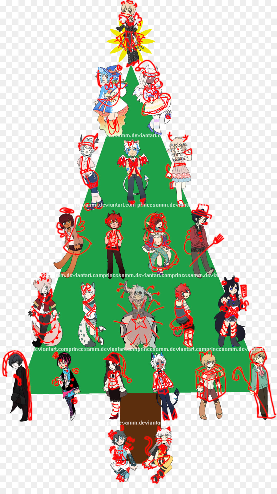 Natal Pohon Natal Hiasan Pohon Cemara Natal Hari Ilustrasi Pohon